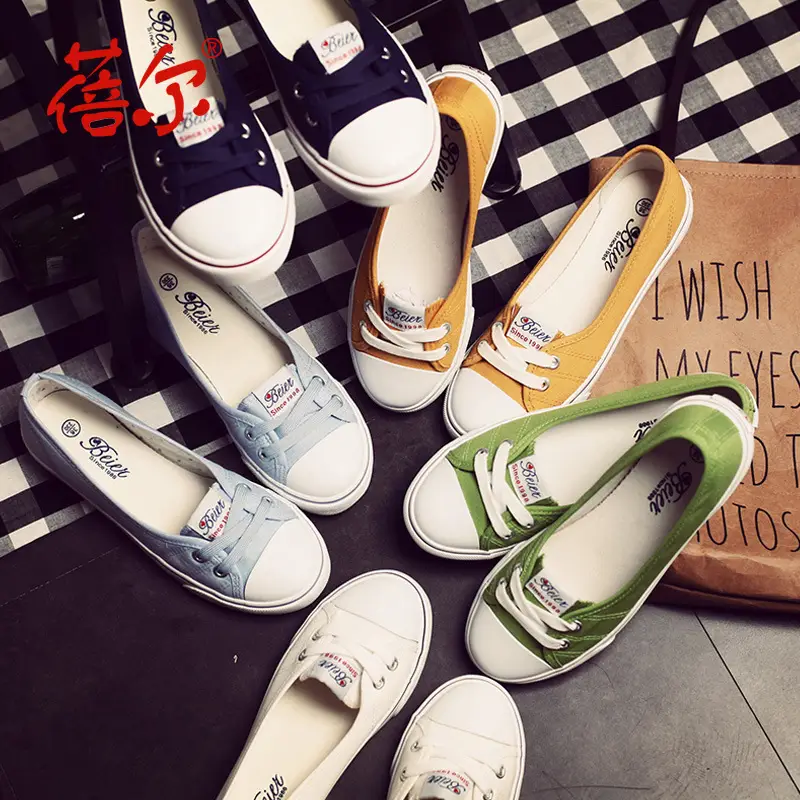 Beier 2025 New Breathable Summer Shallow Canvas Shoes for Women Casual Korean Style Student Flats-Soled Slip-On Shoes - Image 20