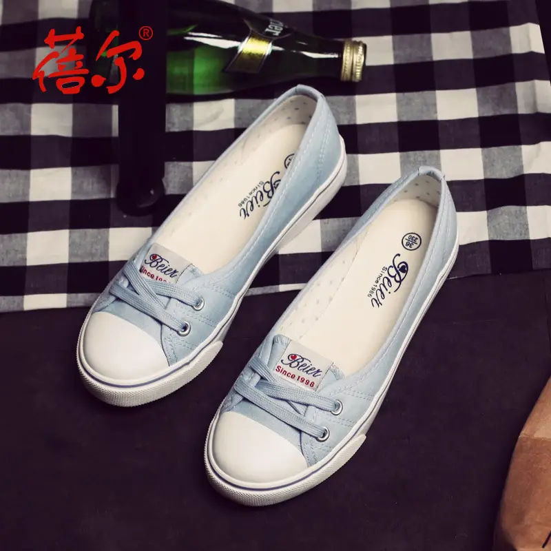 Beier 2025 New Breathable Summer Shallow Canvas Shoes for Women Casual Korean Style Student Flats-Soled Slip-On Shoes - Image 22