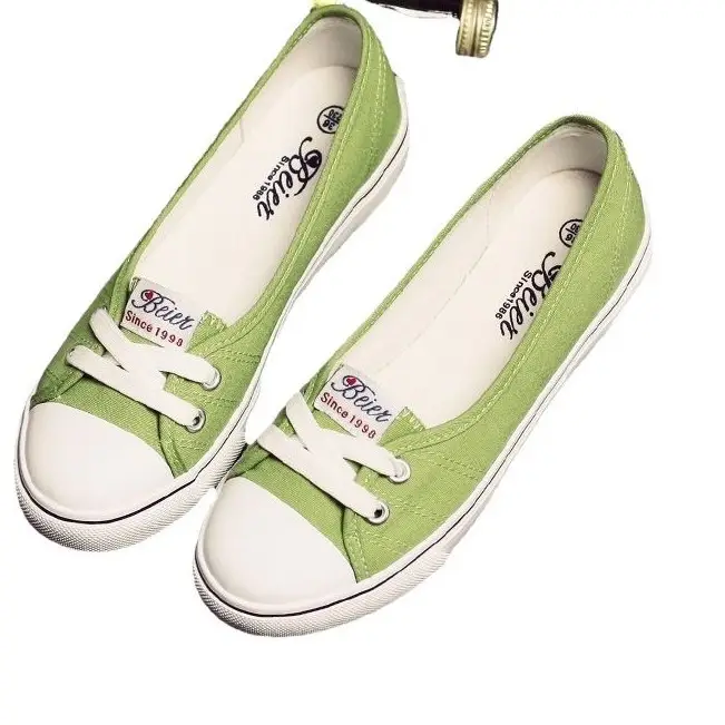 Beier 2025 New Breathable Summer Shallow Canvas Shoes for Women Casual Korean Style Student Flats-Soled Slip-On Shoes - Image 23