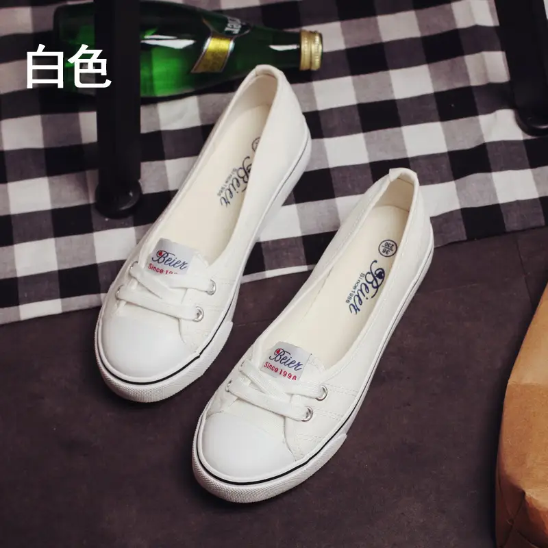 Beier 2025 New Breathable Summer Shallow Canvas Shoes for Women Casual Korean Style Student Flats-Soled Slip-On Shoes - Image 5
