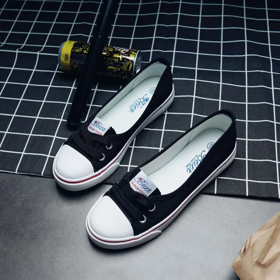 Beier 2025 New Breathable Summer Shallow Canvas Shoes for Women Casual Korean Style Student Flats-Soled Slip-On Shoes - Image 18