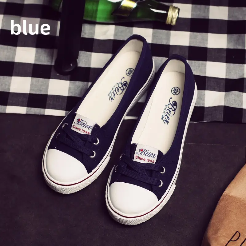 Beier 2025 New Breathable Summer Shallow Canvas Shoes for Women Casual Korean Style Student Flats-Soled Slip-On Shoes - Image 11