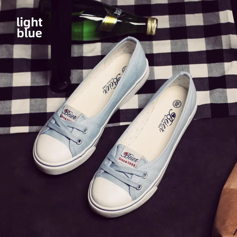 Beier 2025 New Breathable Summer Shallow Canvas Shoes for Women Casual Korean Style Student Flats-Soled Slip-On Shoes - Image 6