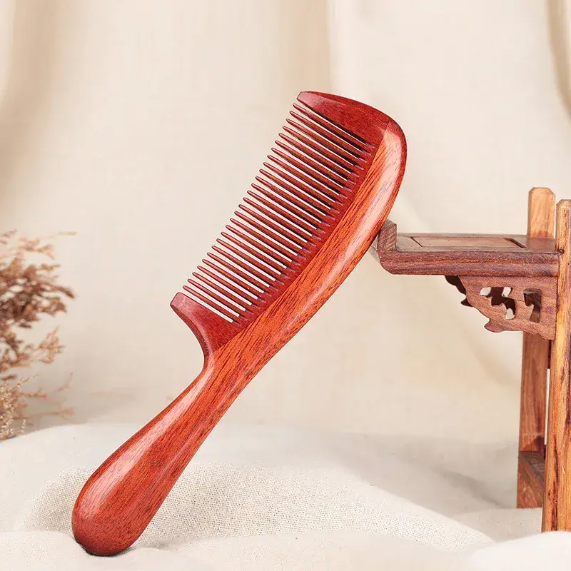 Natural Sandalwood Comb with Thick Handle - Image 2