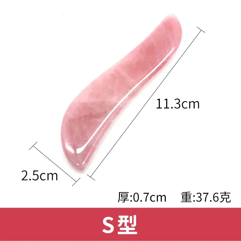 Natural Pink Crystal Jade Eye Massage Tablet 12cm - Image 11