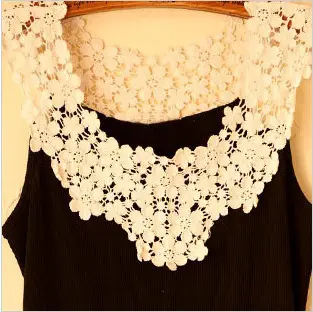 Women's Lace Collar Top with Off-Shoulder Cut