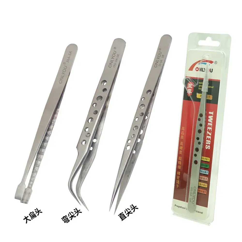 Onlyou SS 34A 7-SA Stainless Steel Frosted Tweezers