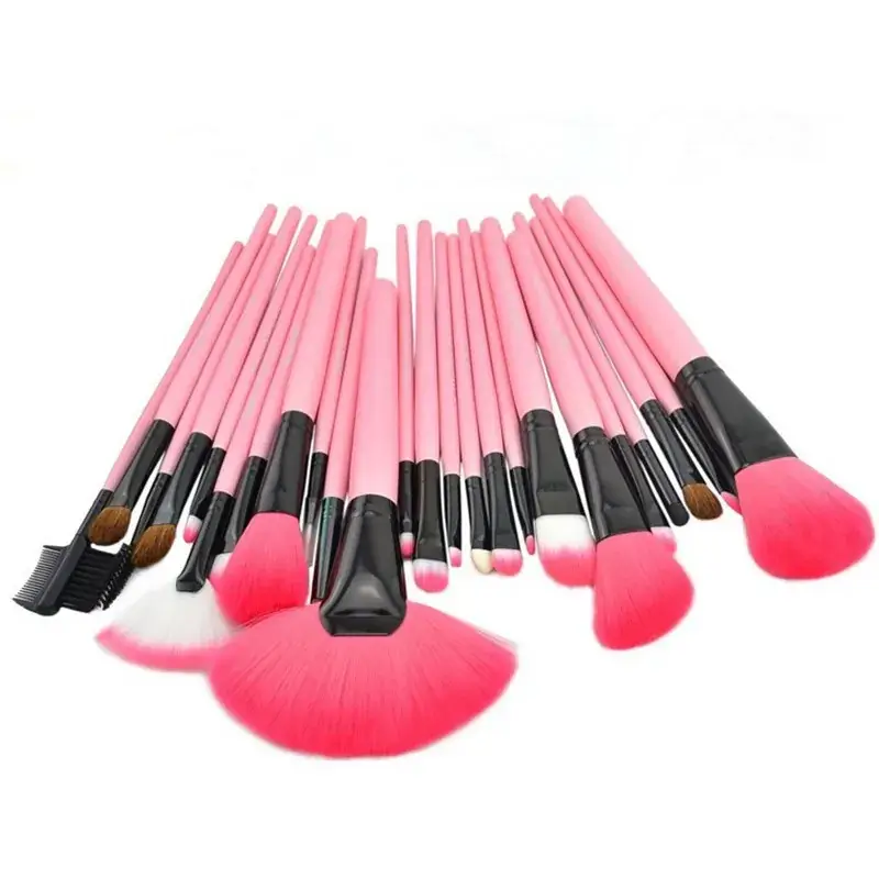 Pink Makeup Brush Set 24 Pcs Long Rod Professional Artist - Image 5