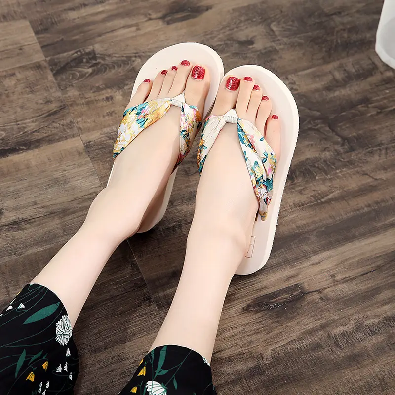 Bohemian Floral Wedge Sandals for Women