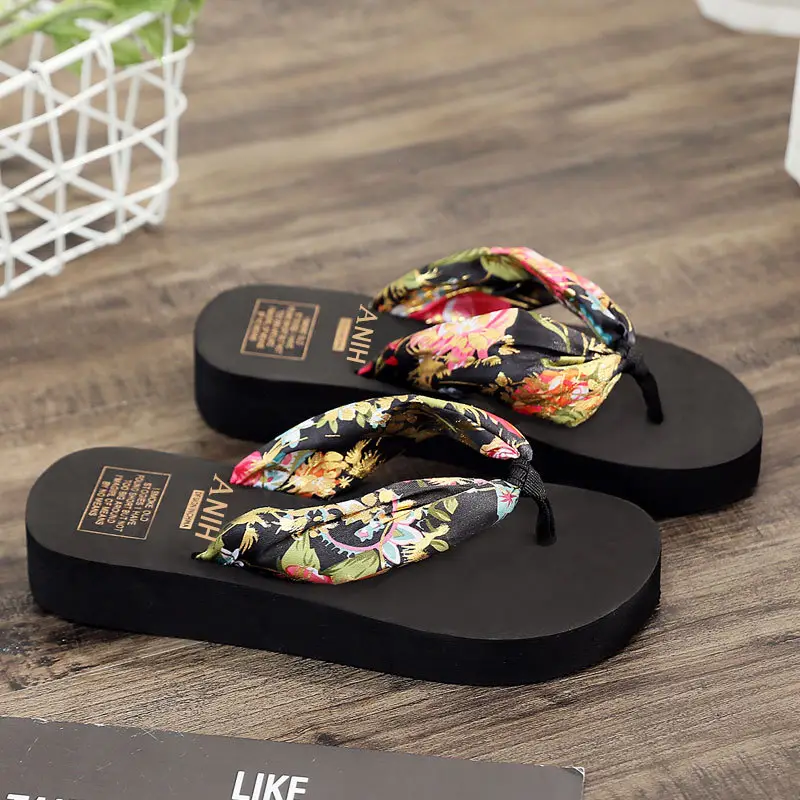 Bohemian Floral Wedge Sandals for Women