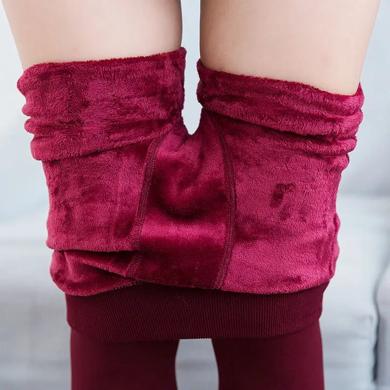 New Autumn Winter Velvet Leggings Large Women Warm All-In-One Pants - Image 2