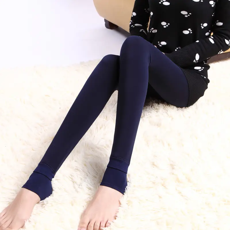 New Autumn Winter Velvet Leggings Large Women Warm All-In-One Pants - Image 3