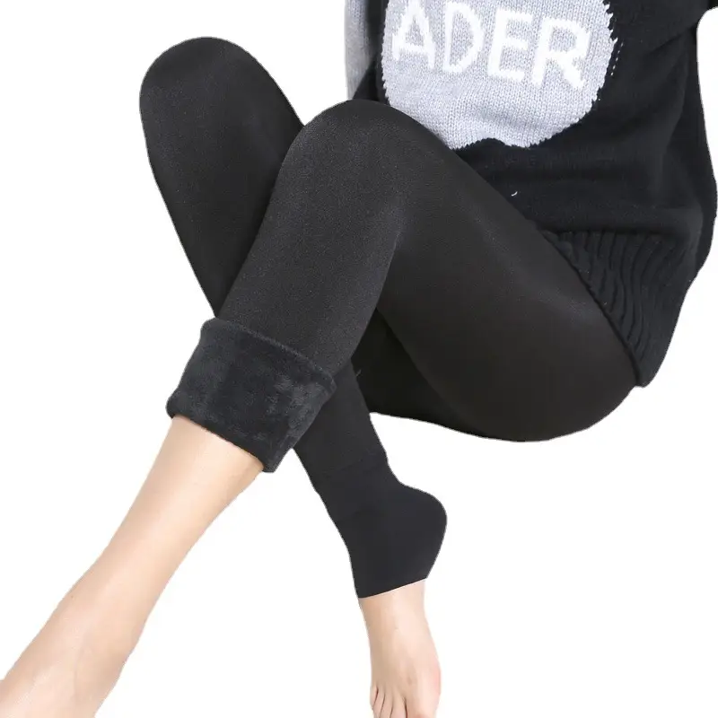 New Autumn Winter Velvet Leggings Large Women Warm All-In-One Pants - Image 5