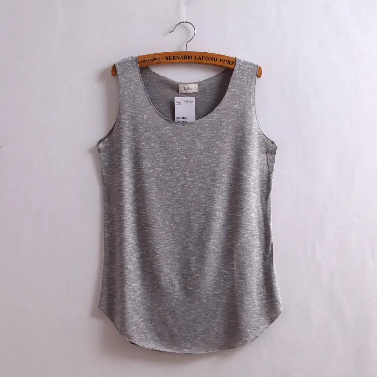 Summer Gray Bamboo Cotton Sleeveless Vest Large - Image 4