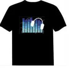 Luminous Voice-Controlled Black T-Shirt with Butterfly Design - Image 14