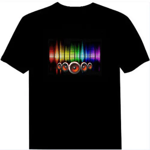 Luminous Voice-Controlled Black T-Shirt with Butterfly Design - Image 2