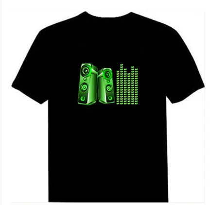 Luminous Voice-Controlled Black T-Shirt with Butterfly Design - Image 5