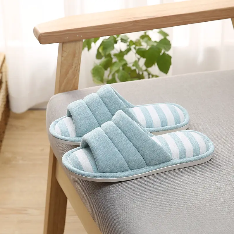 is soft home couple indoor wooden floor slippers women Caterpillar sweat cloth silent thick bottom washed slippers for men and women — feature 19