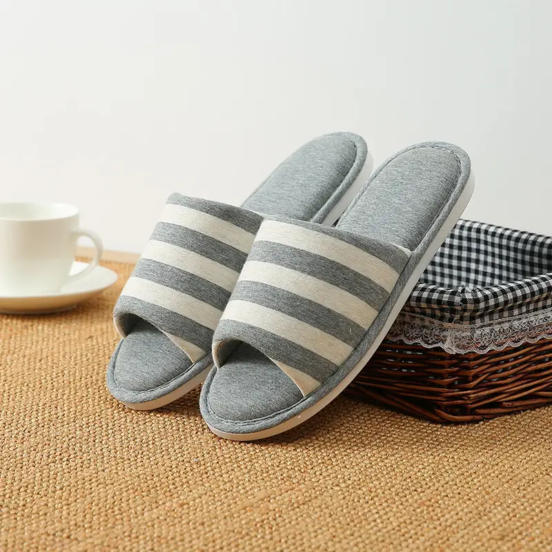 is soft home couple indoor wooden floor slippers women Caterpillar sweat cloth silent thick bottom washed slippers for men and women — feature 24