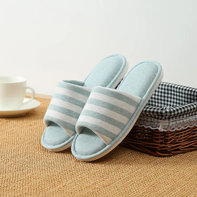 is soft home couple indoor wooden floor slippers women Caterpillar sweat cloth silent thick bottom washed slippers for men and women — feature 25