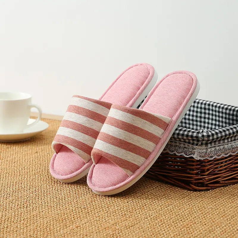 is soft home couple indoor wooden floor slippers women Caterpillar sweat cloth silent thick bottom washed slippers for men and women — feature 26