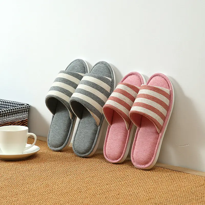 is soft home couple indoor wooden floor slippers women Caterpillar sweat cloth silent thick bottom washed slippers for men and women — feature 29
