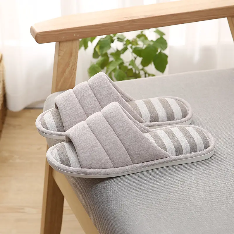 is soft home couple indoor wooden floor slippers women Caterpillar sweat cloth silent thick bottom washed slippers for men and women — feature 31