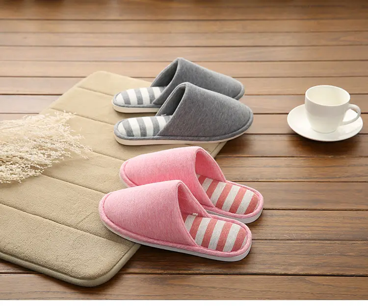 is soft home couple indoor wooden floor slippers women Caterpillar sweat cloth silent thick bottom washed slippers for men and women — feature 32