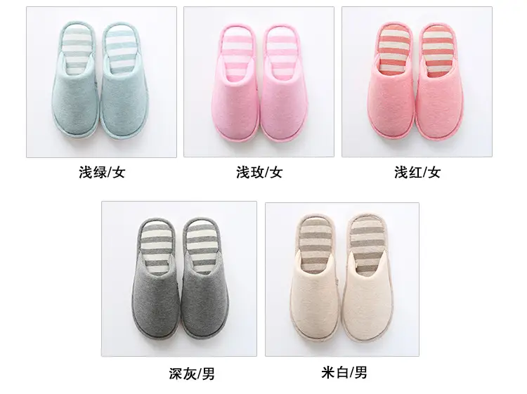 is soft home couple indoor wooden floor slippers women Caterpillar sweat cloth silent thick bottom washed slippers for men and women — feature 35