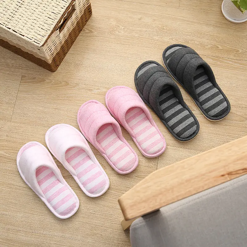 is soft home couple indoor wooden floor slippers women Caterpillar sweat cloth silent thick bottom washed slippers for men and women — feature 4