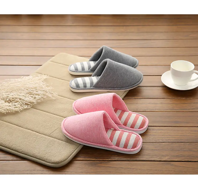 is soft home couple indoor wooden floor slippers women Caterpillar sweat cloth silent thick bottom washed slippers for men and women — feature 41