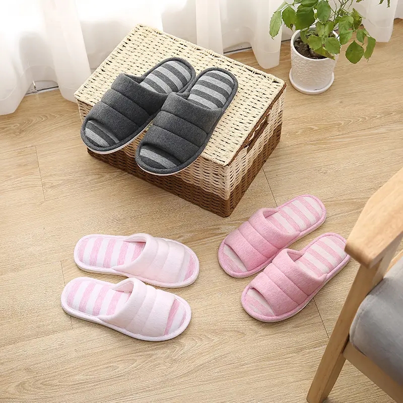 is soft home couple indoor wooden floor slippers women Caterpillar sweat cloth silent thick bottom washed slippers for men and women — feature 5