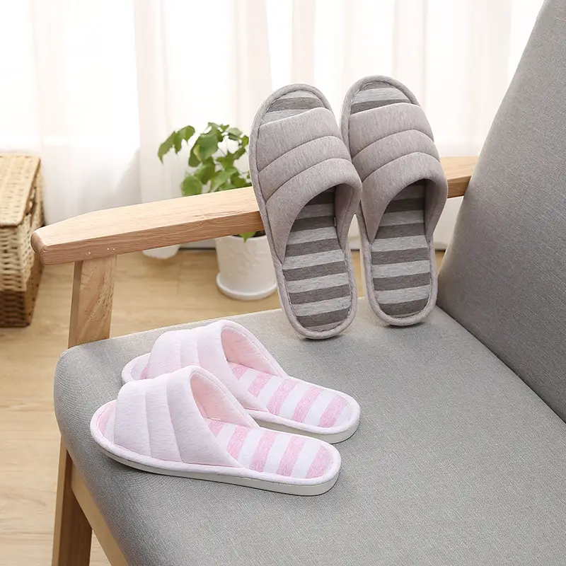 is soft home couple indoor wooden floor slippers women Caterpillar sweat cloth silent thick bottom washed slippers for men and women — feature 7