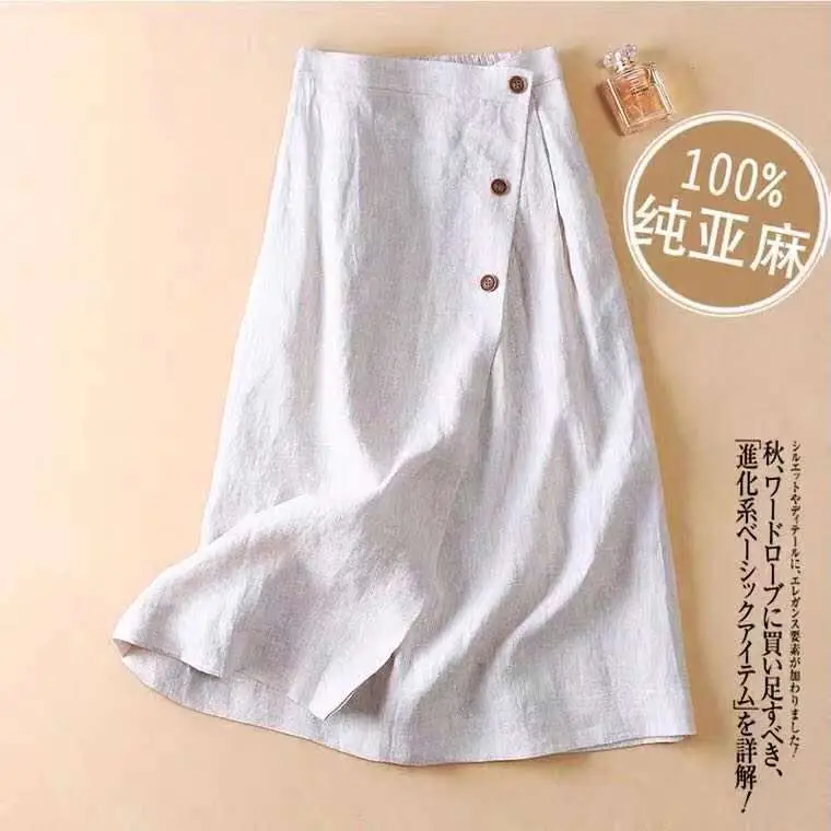 Women's 100% Pure Cotton Black A-Line Skirt Mid-Length - Image 8