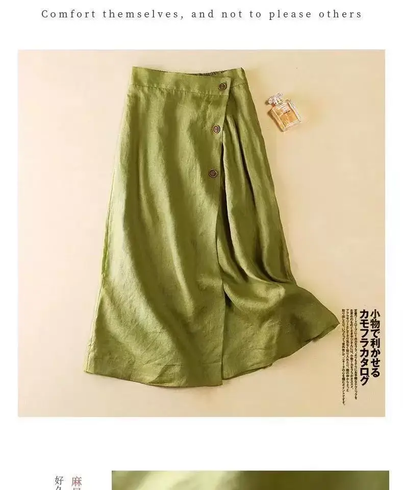 Women's 100% Pure Cotton Black A-Line Skirt Mid-Length — feature 1
