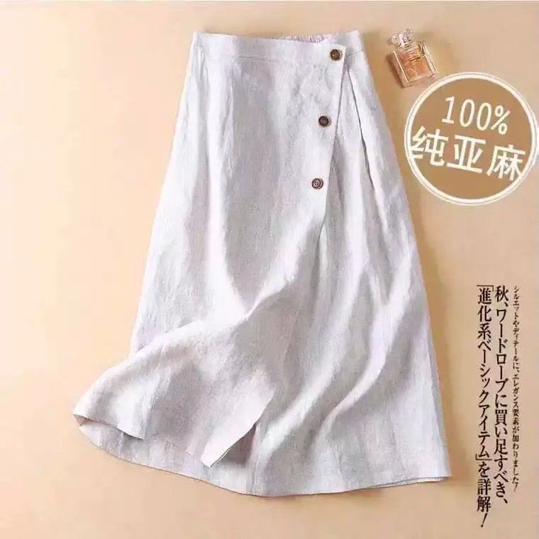 Women's 100% Pure Cotton Black A-Line Skirt Mid-Length — feature 4