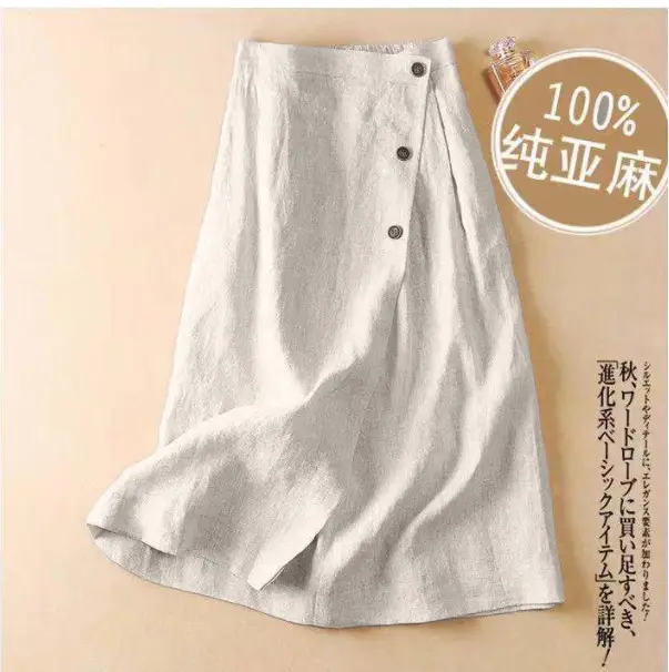 Women's 100% Pure Cotton Black A-Line Skirt Mid-Length - Image 3