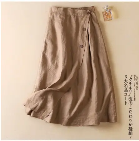 Women's 100% Pure Cotton Black A-Line Skirt Mid-Length - Image 5