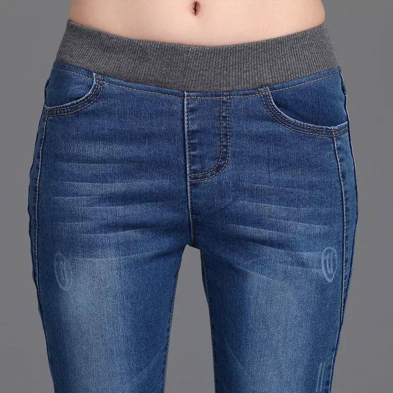 Elastic Waist Skinny Jeans Women Large Size Denim Trousers 2019 - Image 4