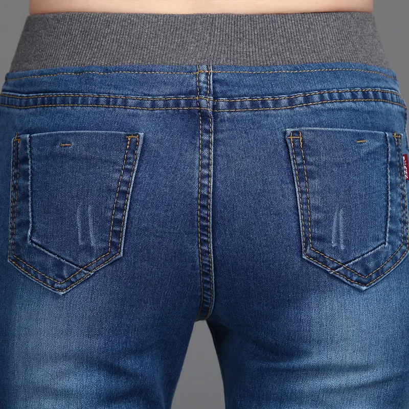 Elastic Waist Skinny Jeans Women Large Size Denim Trousers 2019 - Image 5