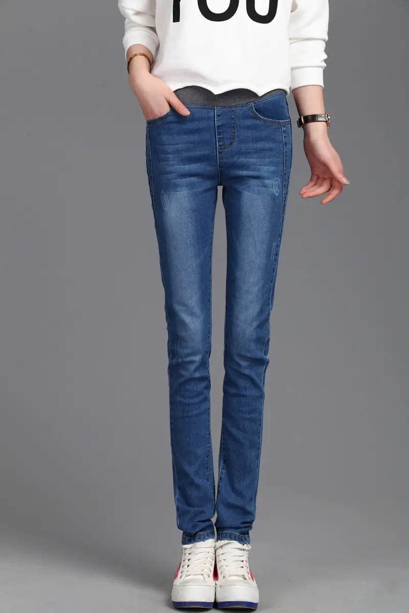 Elastic Waist Skinny Jeans Women Large Size Denim Trousers 2019 — feature 19