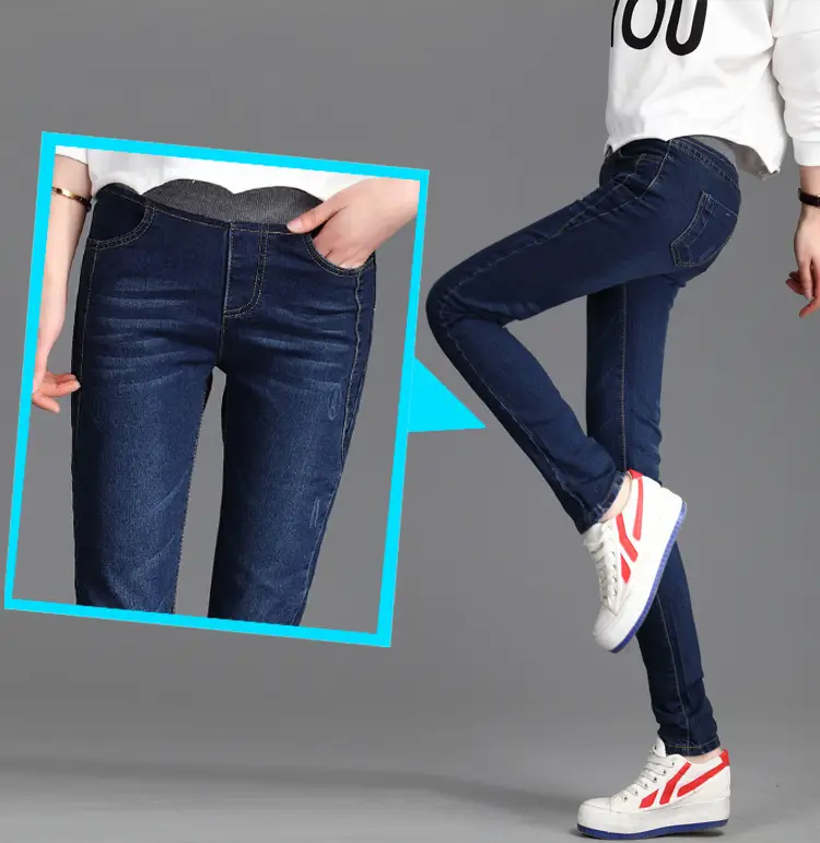 Elastic Waist Skinny Jeans Women Large Size Denim Trousers 2019 — feature 6