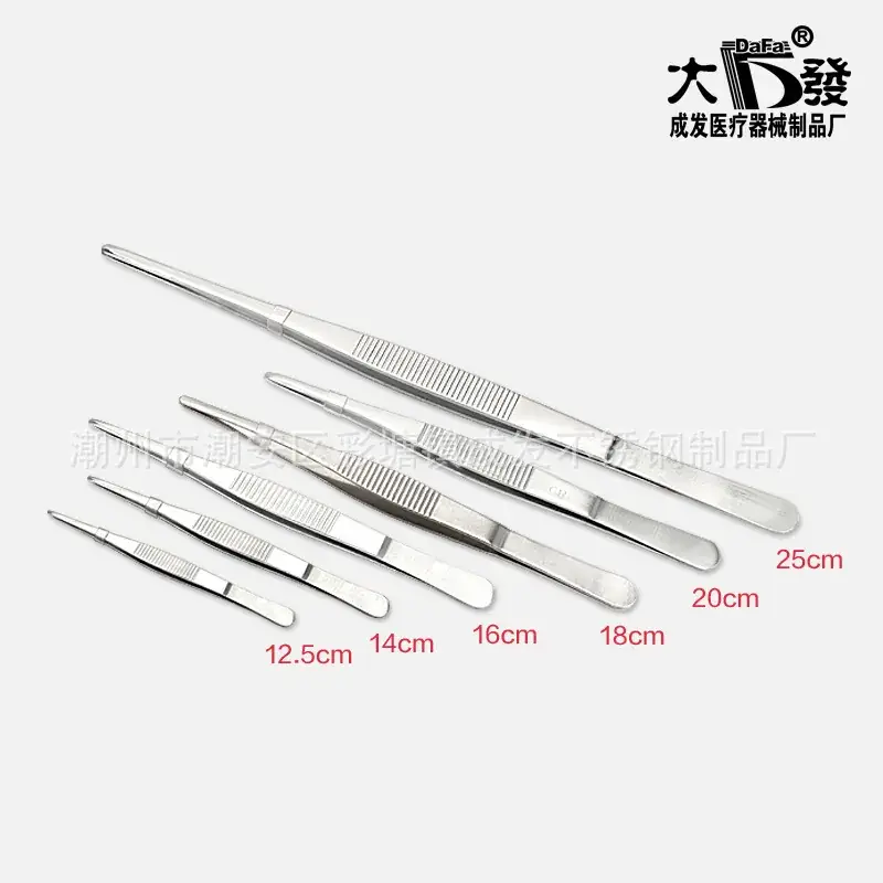 304 Stainless Steel Tweezers 12.5-30cm Round Art Fleshy Clip - Image 2