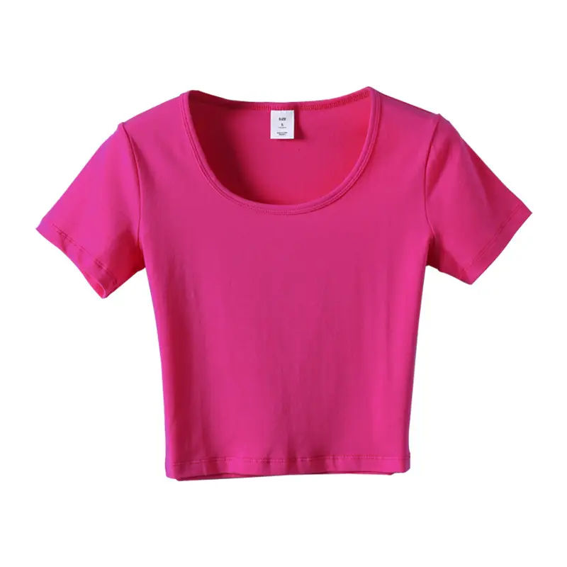 Women White Navel-Baring T-Shirt Short Sleeve - Image 10