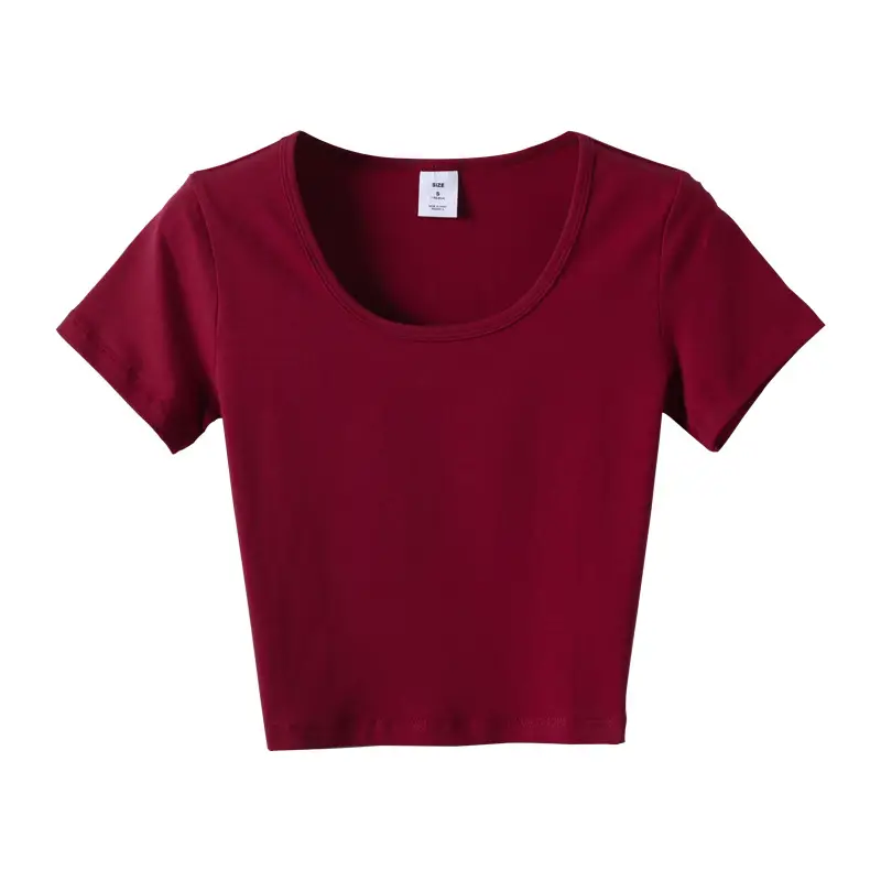 Women White Navel-Baring T-Shirt Short Sleeve - Image 4