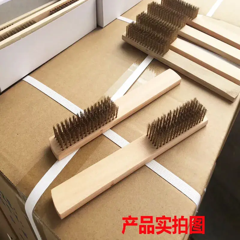 Wooden Wire Brush Set with Copper Plate Handle - Image 11