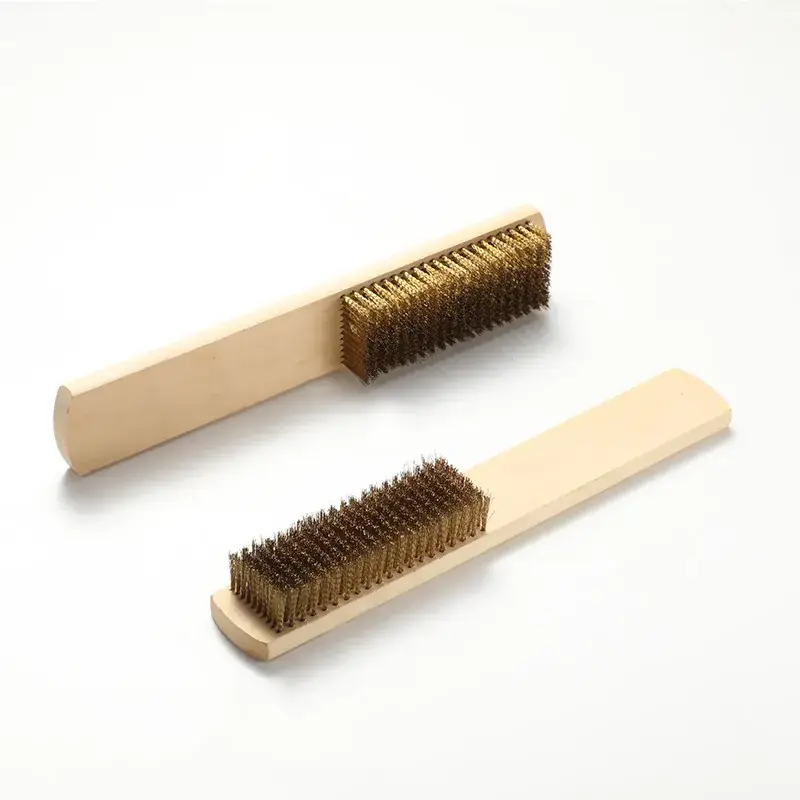 Wooden Wire Brush Set with Copper Plate Handle - Image 12