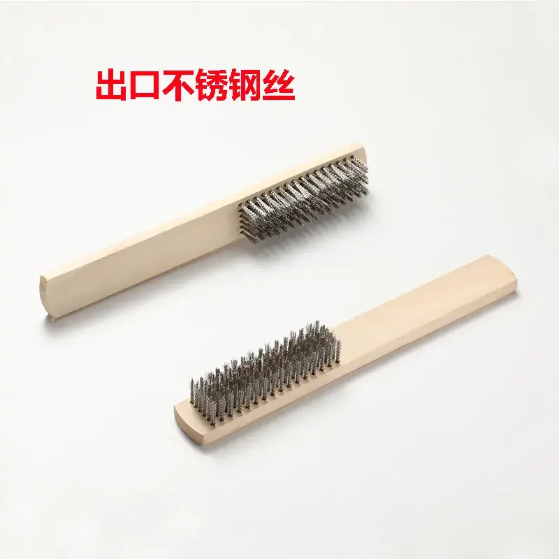 Wooden Wire Brush Set with Copper Plate Handle - Image 5