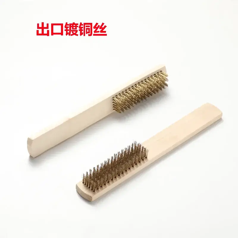 Wooden Wire Brush Set with Copper Plate Handle - Image 6