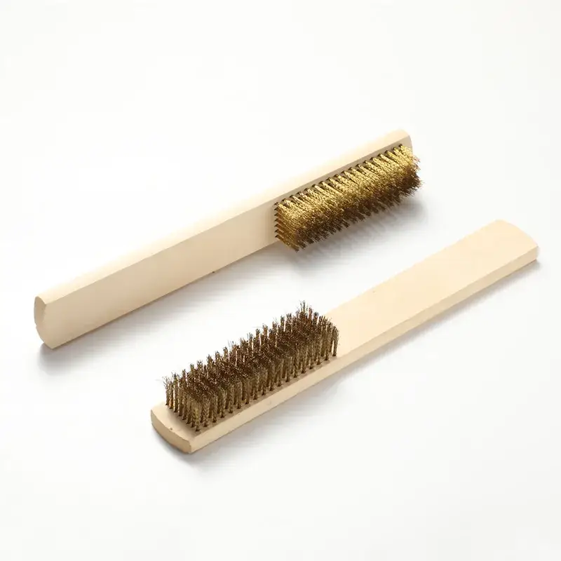 Wooden Wire Brush Set with Copper Plate Handle - Image 7